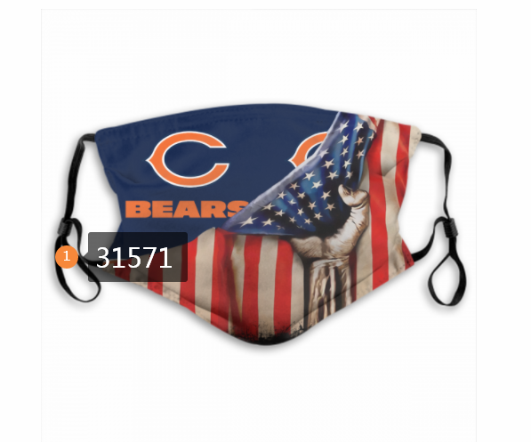 NFL 2020 Chicago Bears #15 Dust mask with filter->nfl dust mask->Sports Accessory